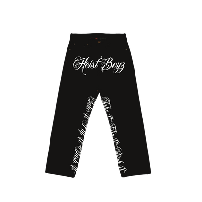 “Heist Boyz” Cursive Jeans