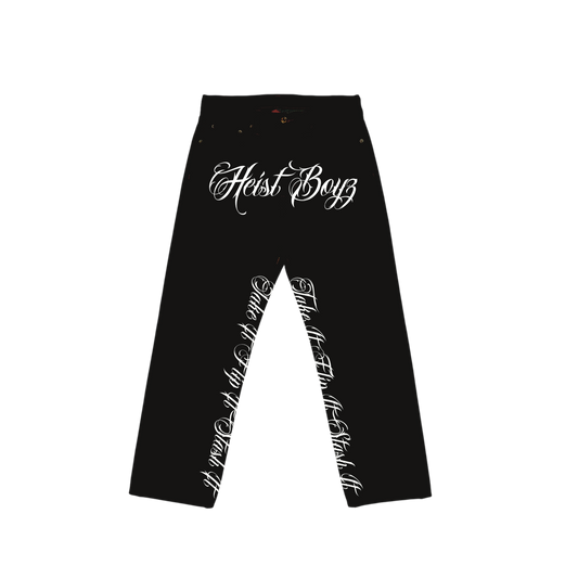 “Heist Boyz” Cursive Jeans