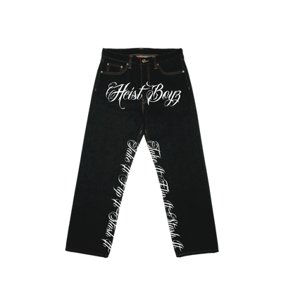 “Heist Boyz” Cursive Jeans